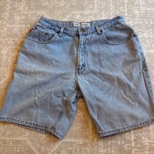 Vintage 90s Bugle Boy Jeans Shorts Mens 36W Light Wash Denim Casual